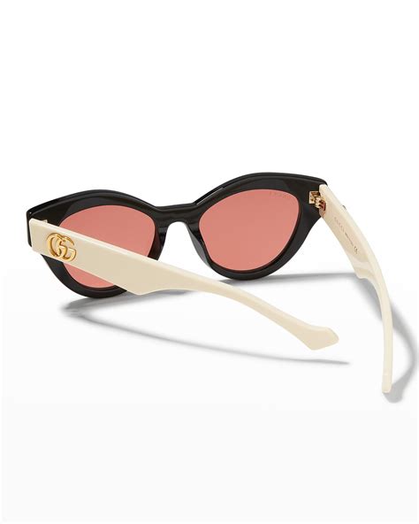 acetate cat-eye sunglasses black gucci|Gucci 60mm aviator sunglasses.